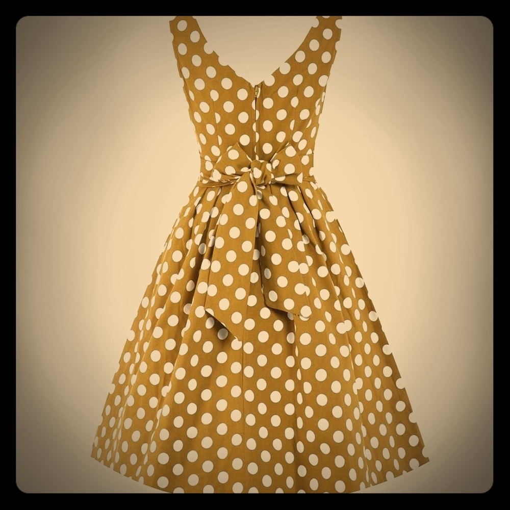 NWT Lindy Bop Olivine Polka Dot Dress